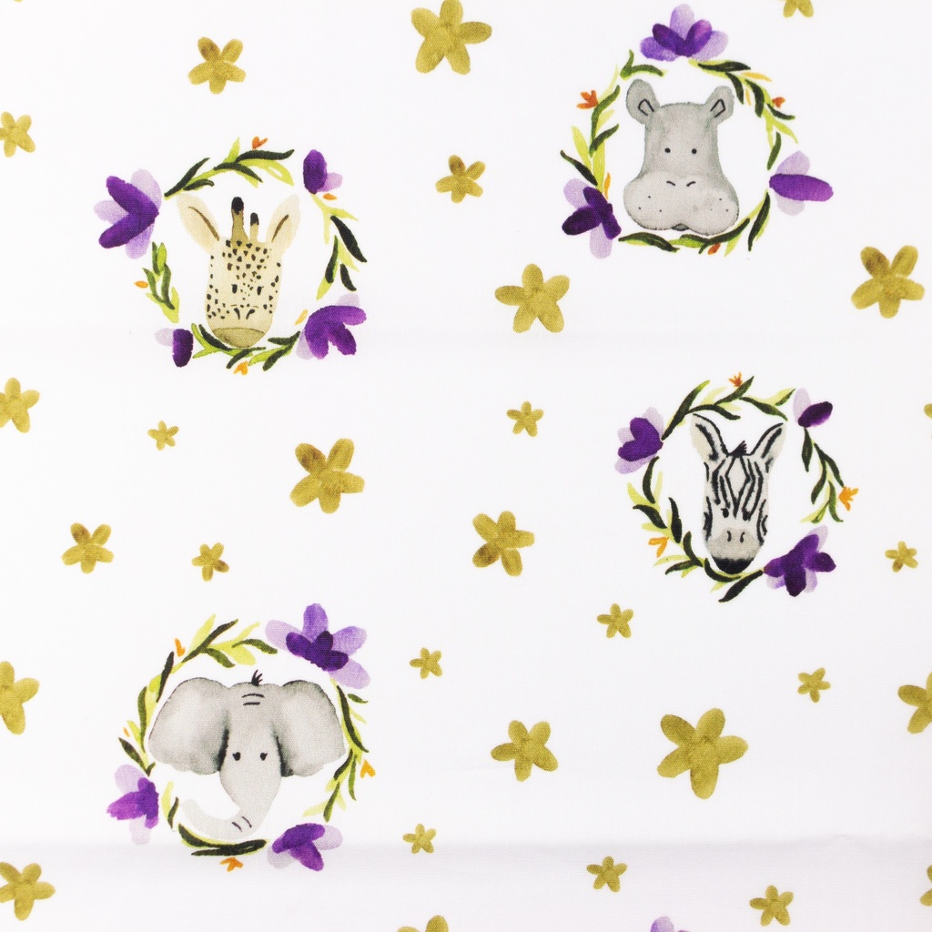 [S1238R] Poplin Digital Printed Mix Lotus Snoozy Fabrics