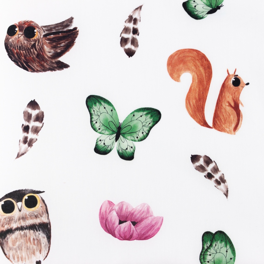 [S1289R] Poplin Digital Printed Mix Finn Snoozy Fabrics