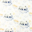 [S1254R-185815] [S1254R] Double Gauze Crinkled Digital Printed Mix Cloudy Snoozy Fabrics (Cute Rabbit)