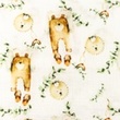 [S1256R-185828] [S1256R] Double Gauze Crinkled Digital Printed Mix Bear Snoozy Fabrics (Bear)