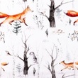 [S1259R-185848] [S1259R] Poplin Digital Printed Mix Linden Snoozy Fabrics (Fox)