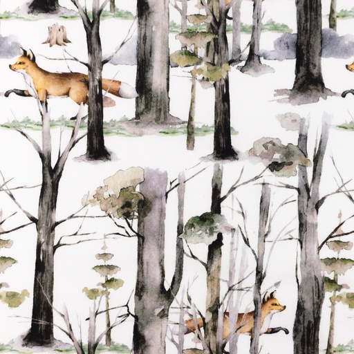 [S1273R] Poplin Digital Printed Mix Wolfe Snoozy Fabrics