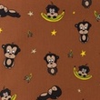 [S1408R-187097] [S1408R] Popelín Tištěno Opice Snoozy Fabrics (Cihlová Červená)