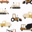 [S1410R-187109] [S1410R] Poplin Printed Trucks Snoozy Fabrics (Brick)