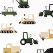 [S1410R-187108] [S1410R] Poplin Printed Trucks Snoozy Fabrics (Camo Green)