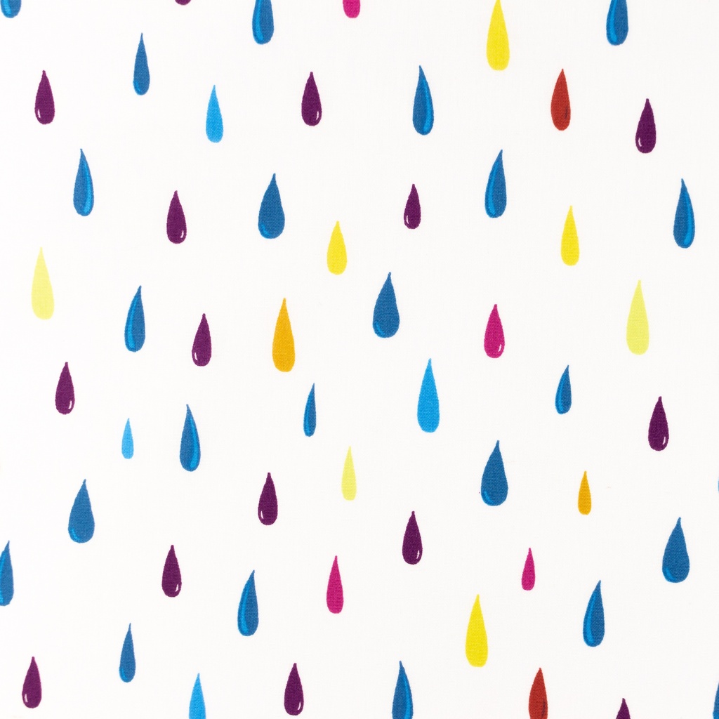 [S1404R] Poplin Printed Raindrops Snoozy Fabrics