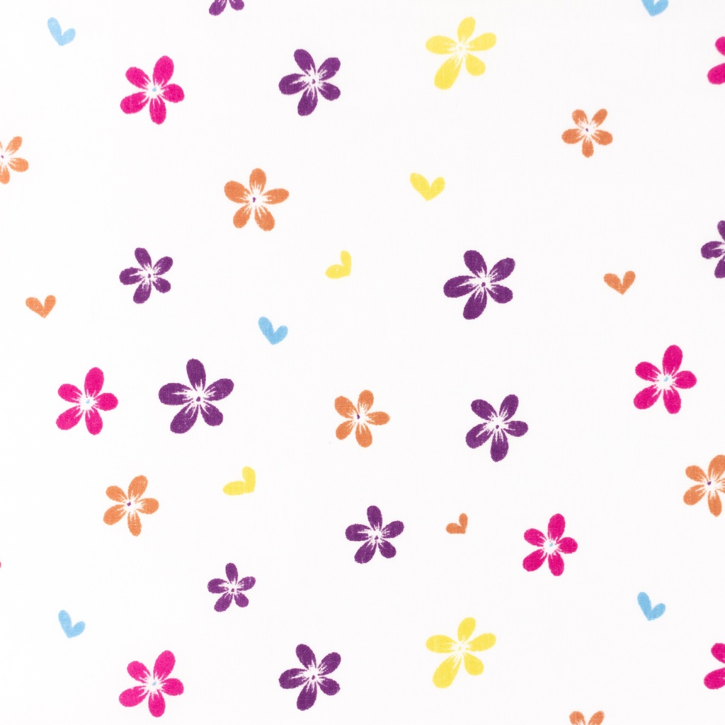 [S1406R] Poplin Printed Flowers Snoozy Fabrics