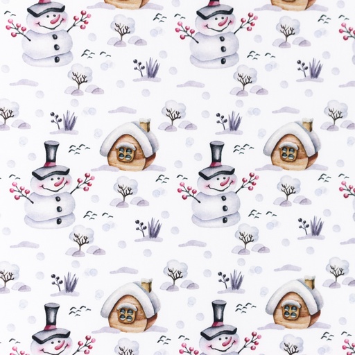 [S1280R] Poplin Digital Printed Mix Snowy Snoozy Fabrics