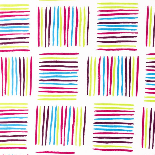 [S1400R] Poplin Printed Square Stripes Snoozy Fabrics
