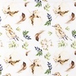[S1281R-186012] [S1281R] Poplin Digital Printed Mix Marsh Snoozy Fabrics (Bird Flower)