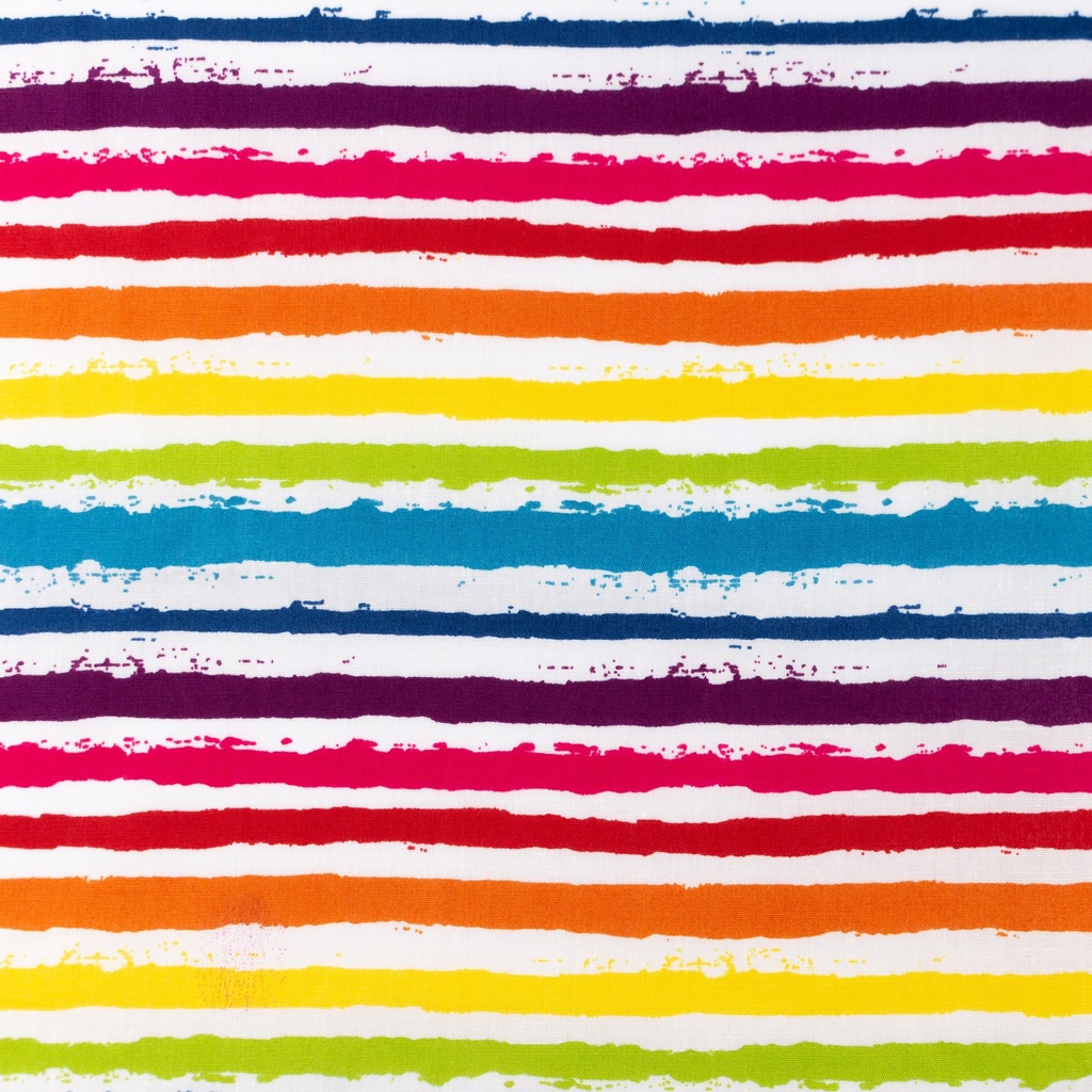 [S1394R] Poplin Printed Small Stripes Snoozy Fabrics