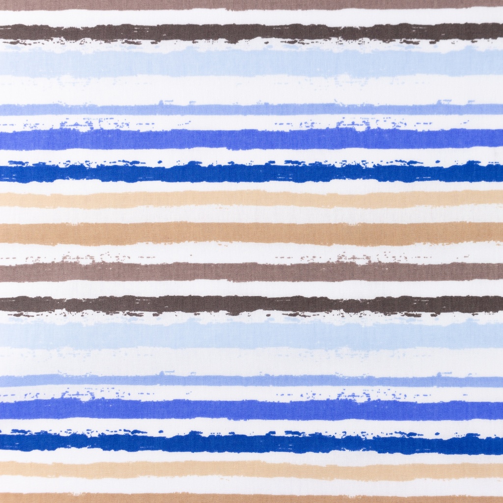 [S1394R] Poplin Printed Small Stripes Snoozy Fabrics