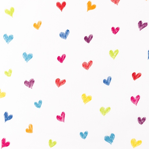 [S1388R] Poplin Printed Hearts Snoozy Fabrics