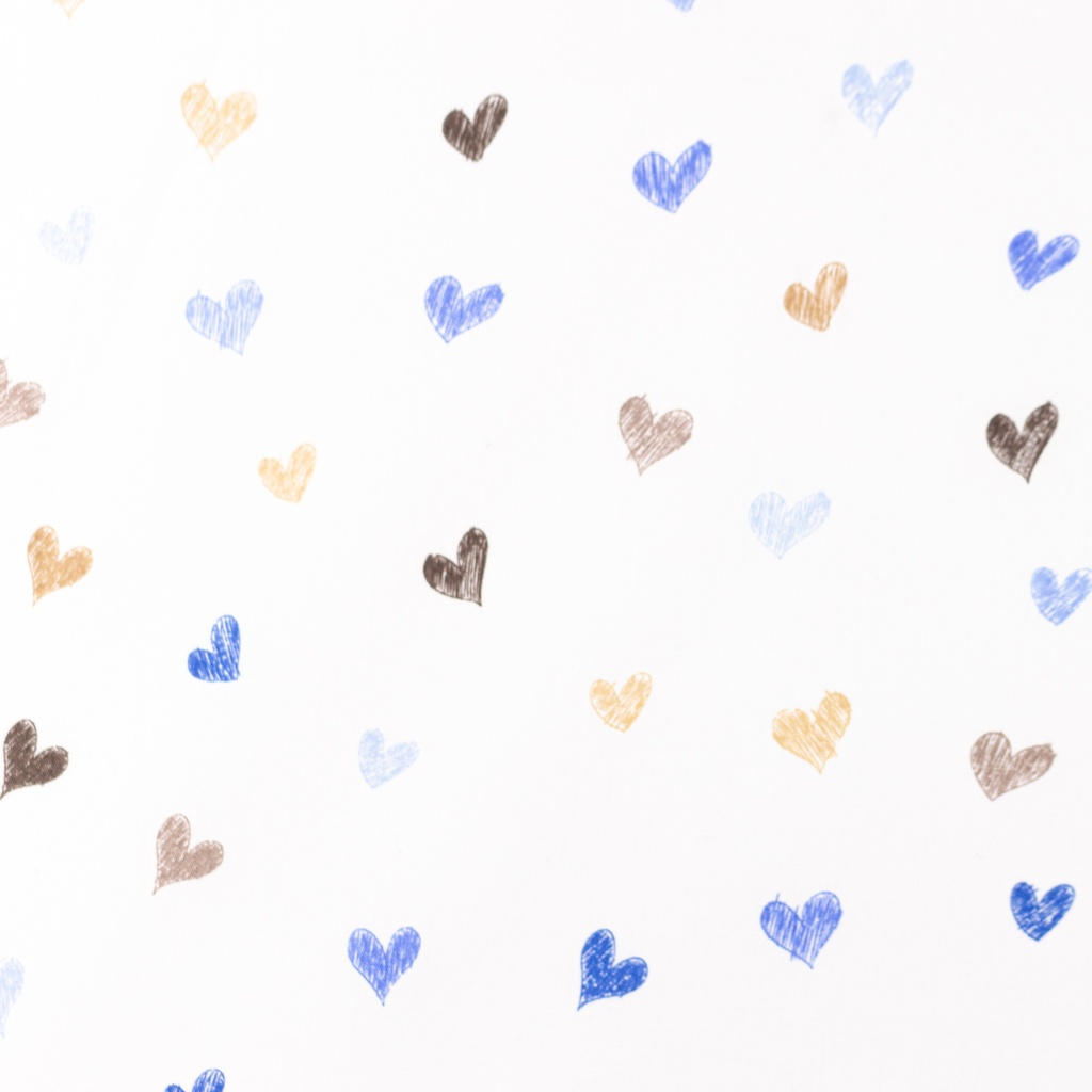 [S1388R] Poplin Printed Hearts Snoozy Fabrics