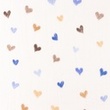 [S1389R-186951] [S1389R] Double Gauze Crinkled Printed Hearts Snoozy Fabrics (Old Blue)