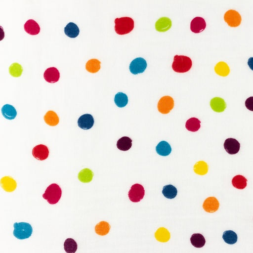 [S1391R] Double Gauze Crinkled Printed Big Dots Snoozy Fabrics