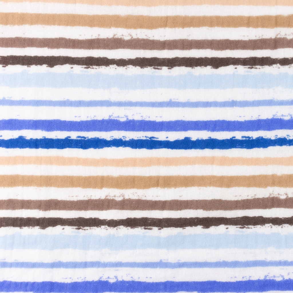 [S1395R] Musselin Geknittert Gedruckt Kleine Streifen Snoozy Fabrics