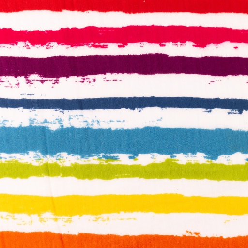 [S1397R] Double Gauze Crinkled Printed Big Stripes Snoozy Fabrics
