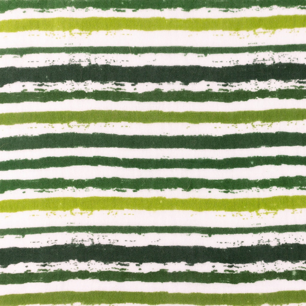 [S1399R] Double Gauze Crinkled Printed Small Stripes Snoozy Fabrics