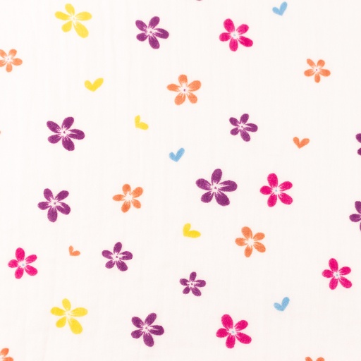 [S1407R] Double Gauze Crinkled Printed Flowers Snoozy Fabrics