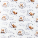 [S1417L-187231] [S1417L] Waffle Jersey Digital Printed Dreamy Friends Snoozy Fabrics (Design A)