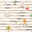 [S1435L-187359] [S1435L] Poplin Digital Printed Stripes and Friends Snoozy Fabrics (Design C)