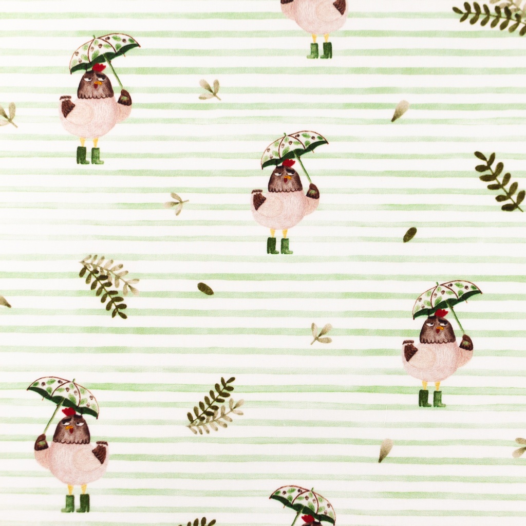 [S1437L] Poplin Digital Printed Stripes and Friends Snoozy Fabrics
