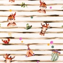 [S1438L-187382] [S1438L] Poplin Digital Printed Stripes and Friends Snoozy Fabrics (Design A)