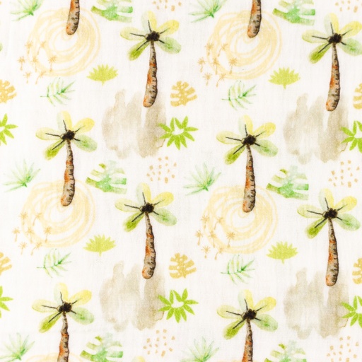 [S1462L] Double Gauze Crinkled Digital Printed Jungle Animals Snoozy Fabrics