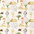[S1462L-187555] [S1462L] Double Gauze Crinkled Digital Printed Jungle Animals Snoozy Fabrics (Design C)