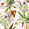 [S1476L-187647] [S1476L] Poplin Digital Printed Jungle Snoozy Fabrics (Design A)
