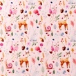 [S1478L-187659] [S1478L] Poplin Digital Printed Deer And Friends Snoozy Fabrics (Design A)