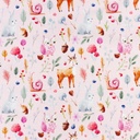 [S1472L-187621] [S1472L] Jersey Digital Printed Deer And Friends Snoozy Fabrics (Design A)