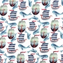 [S1488L-187724] [S1488L] Jersey Digital Printed Walrus Snoozy Fabrics (Design A)