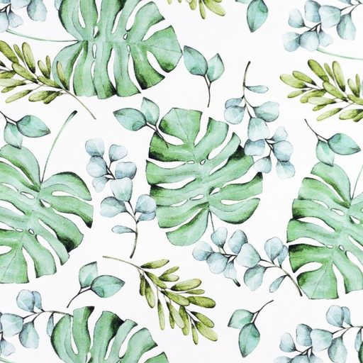 [S1491L] Jersey Digital Printed Eucalyptus Mix Snoozy Fabrics