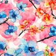 [S1548L-188091] [S1548L] Fiori Arcobaleno Stampati in Jersey Digitale (Fiori D'acqua)
