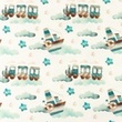 [S1542L-188055] [S1542L] Jersey Digital Printed Dreamy Mint (Trains)