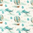 [S1542L-188056] [S1542L] Jersey Digital Printed Dreamy Mint (Airplane)