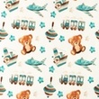 [S1542L-188057] [S1542L] Jersey Digital Printed Dreamy Mint (Bear)