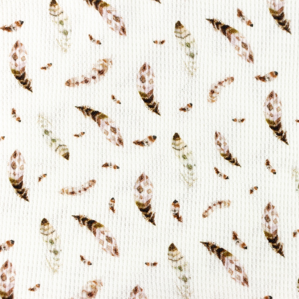 [S1419R] Waffle Jersey Digital Printed Brownie Snoozy Fabrics