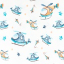 [S1545L-188073] [S1545L] Jersey Digital Printed Airplanes (Design A)