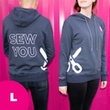 [TCM008R-3738] [TCM008R] Textile Center Hoodie Blue Grey (Size: Large)