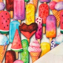 [S1667L-3402] [S1667L] French Terry Digital Printed Rainbow Ice Creams (Ice Creams)
