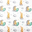 [S1672L-3751] [S1672L] Jersey Digital Printed Bunny Balloon (Bunny And Clouds)