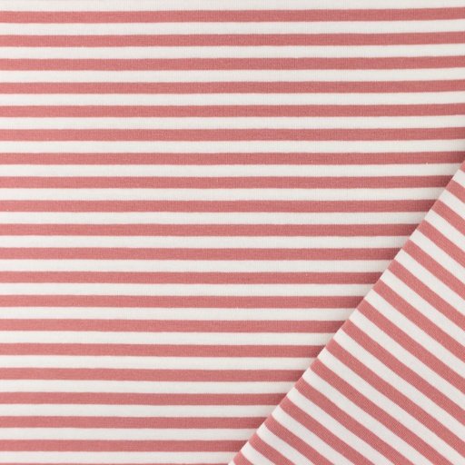 [S1685L] Jersey Jacquard Stripes With Offwhite