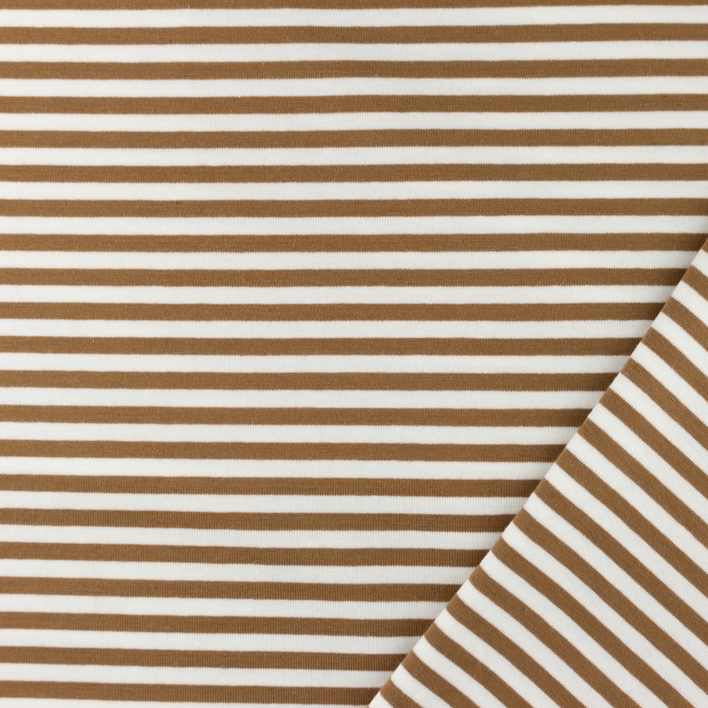 [S1685L] Jersey Jacquard Strisce Con Bianco Sporco