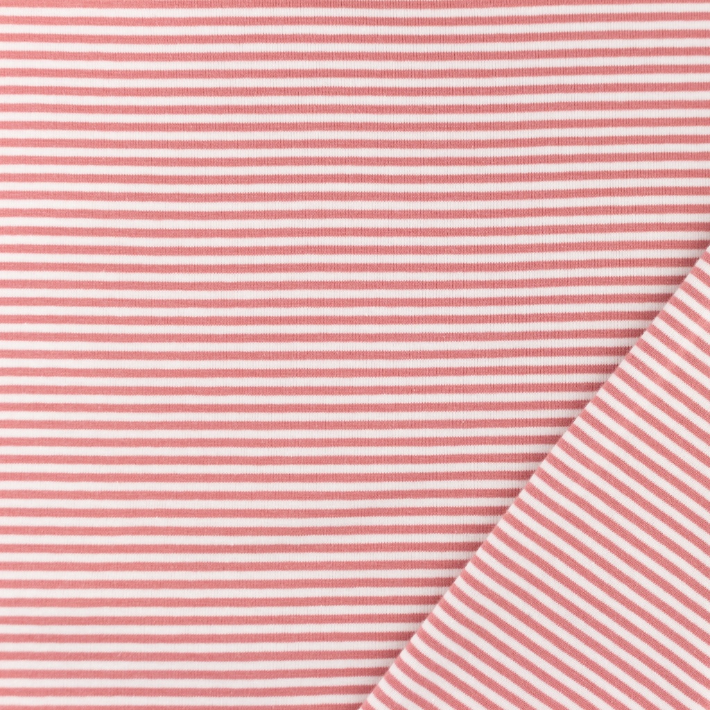 [S1686L] Jersey Jacquard Small Stripes With Offwhite