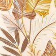 [S1691L-3684] [S1691L] Rayon Poplin Printed Leaves (Design D)