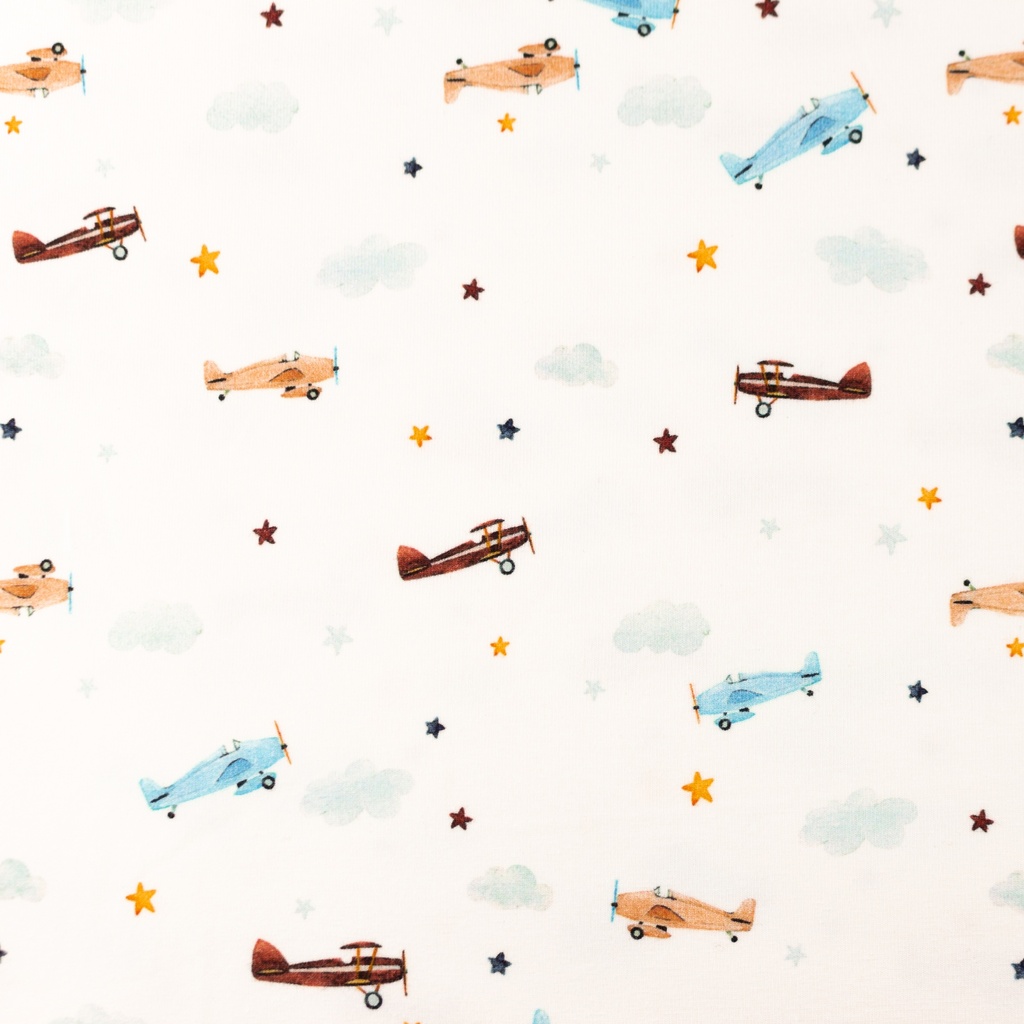 [S1701L] Jersey Digital Printed Plane Snoozy Fabrics
