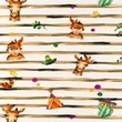 [S1432R-187334] [S1432R] Jersey Digital Printed Stripes and Friends Snoozy Fabrics (Design A)